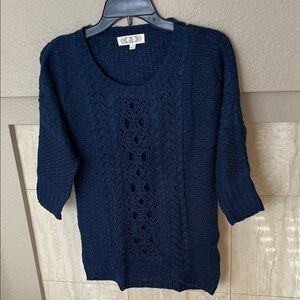 Elegant Navy Knit Sweater